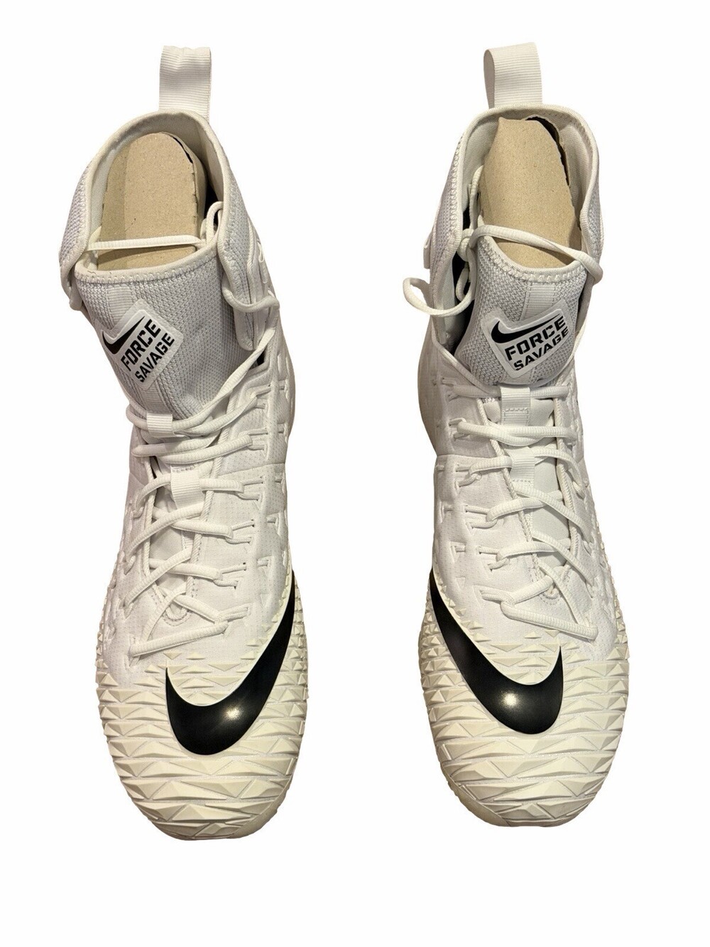 Size 14 Nike Force Savage Elite TD White Football Cleats 918345-101 - Picture 3 of 6